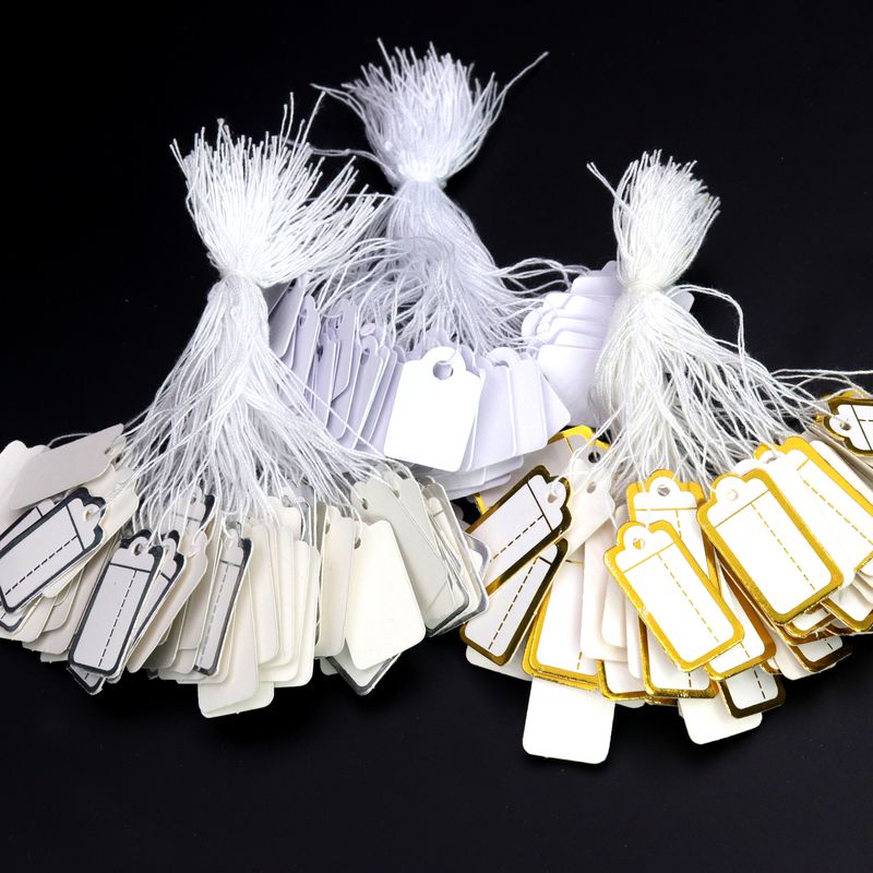 100 pezzi di cartellini dei prezzi rettangolari con etichetta di carta in corda per carte regalo di gioielli accessori da forno fai da te fatti a mano tutto'ingrosso