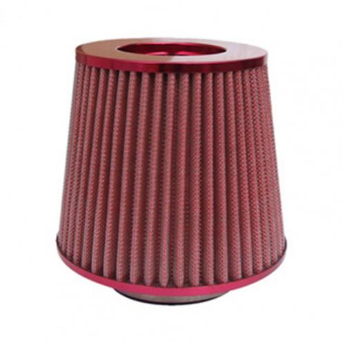 76Mm Universele Auto Koude Intake Inductie Sport Power Mesh Cone Air Flow Filter: Rood