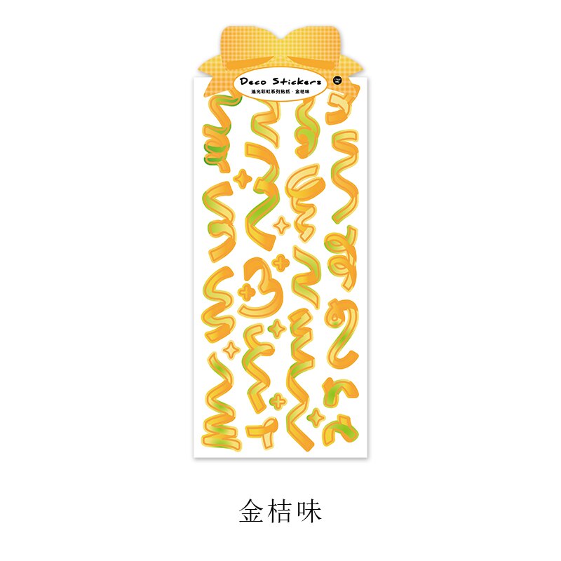 1Pcs Colorful Ribbon Decorative PET Stickers Scrapbooking Stick Label Diy Diary Album Korean Stationery Cute Sticker Accessories: 100x210mm 10