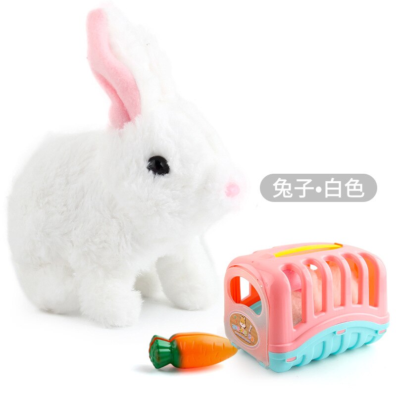Bonito simulação elétrica cão coelho brinquedos de pelúcia sons andando robô inteligente filhote de cachorro brinquedo elétrico: 08
