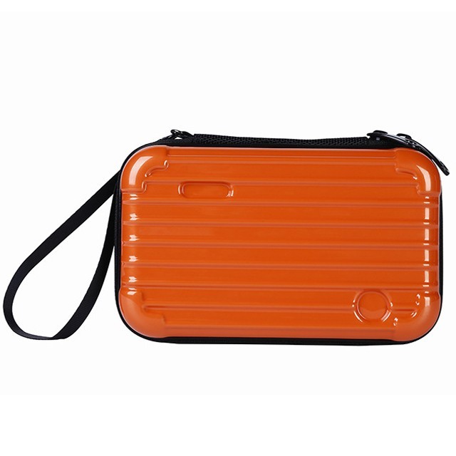 Waterproof ABS Makeup Bags Hard Portable Cosmetic Bag Women Travel Organizer Necessity Beauty Case Suitcase Make Up Bag: orange