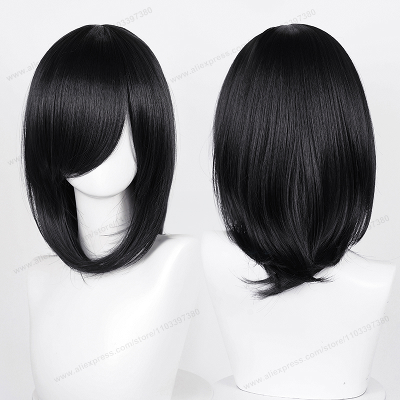 Anime 40 cm Mittel Basic Synthetische Knall blond Cosplay Perücke Schwarz Weiß verrotten Rosa Grün Braun Gold Blau Frauen Hitzebeständige haar: Weiß