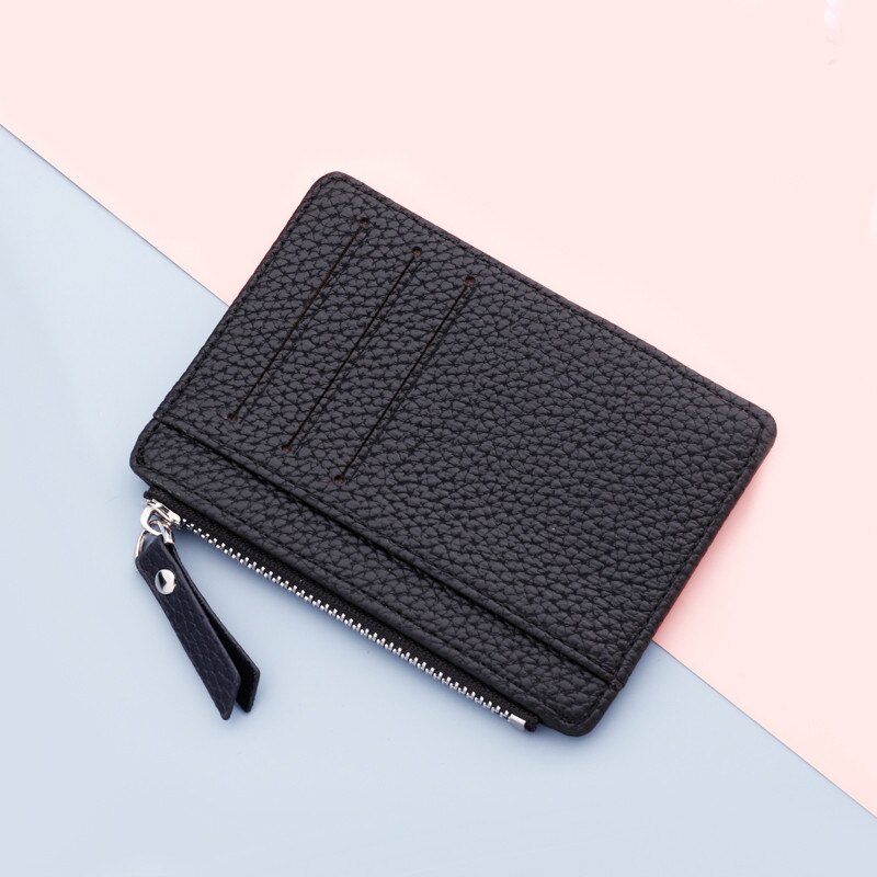 1Pcs Mannen/Vrouwen Mini Id-kaart Houders Business Credit Card Houder Pu Leather Slim Bankkaart Case Organizer portemonnee Rits Unisex