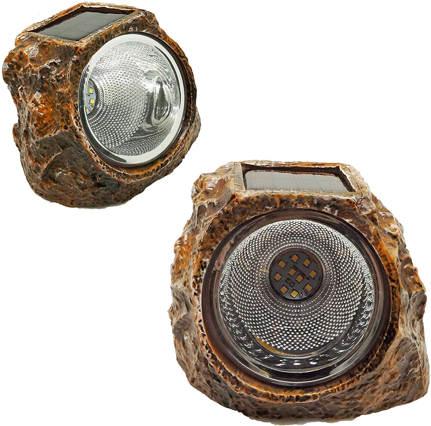 2 Pack Solar Stone Lights Waterproof Garden Stone Lights 10 LED Outdoor Landscaping Spotlights for Yard Patio Landscape Rock