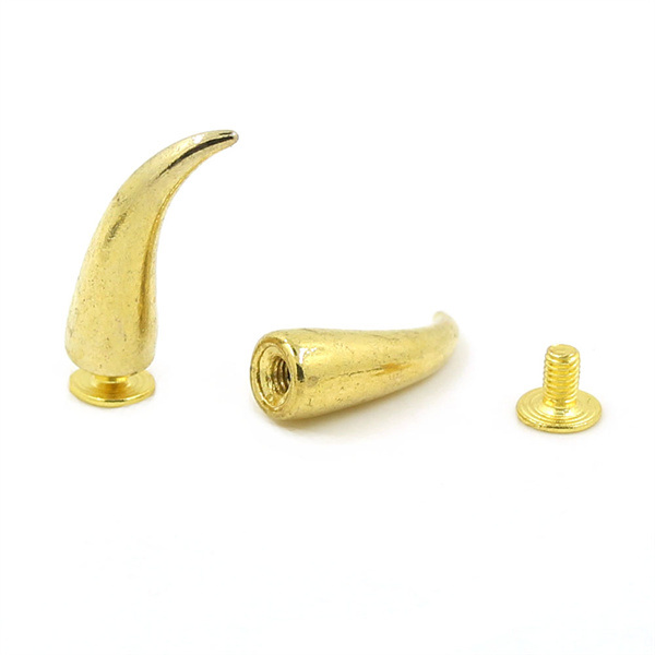 Clous et pointes métalliques 7x22MM, pour vêtements Punk, accessoires de vêtement, bricolage, 10 pièces, or argent noir Bronze: Gold