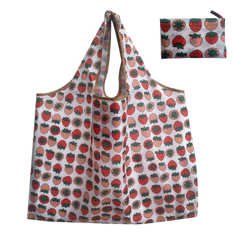 Printing Foldable Shopping Bags Environmental Protection Portable Grocery Bags Large Capacity Portable Storage Bags: Yellow
