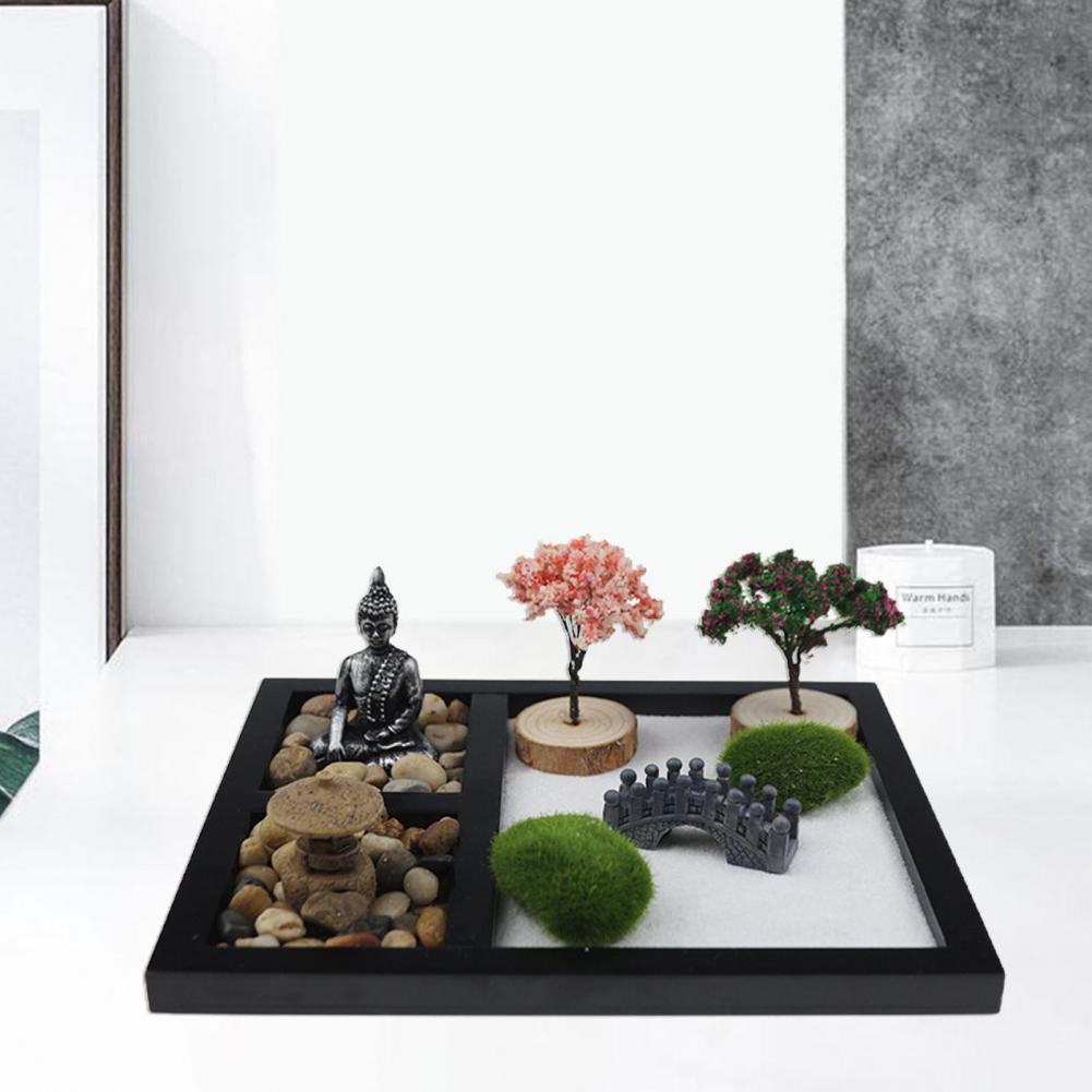 Long Lasting Desktop Decoration Zen Garden Sand Table Buddha Statue for Porch