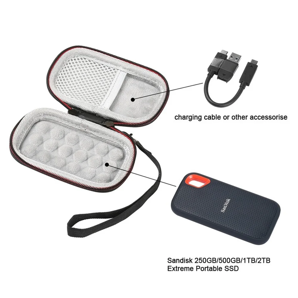 Hard Case for San Disk SanDisk PSSD E60 / E61 Extreme Portable SSD SDSSD Carrying Storage Bag