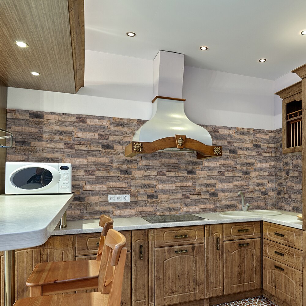 Funlife® american style™ 14 stk naturlig tre bakplate fliser gulvklistremerke peis vanntett baderomsinnredning