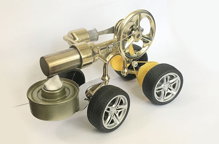 Mini Stirling Engine Model Steam fisica scienza tecnologia scienza Car Making piccola generazione di energia esperimento giocattolo