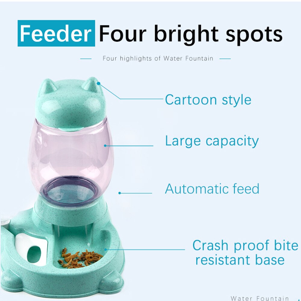 Pet Feeder Two In One Large Capacity Cat Dog Food Bowl Food Storage Bucket Pet Feeding Dogs Cats Food Dispenser Bowl