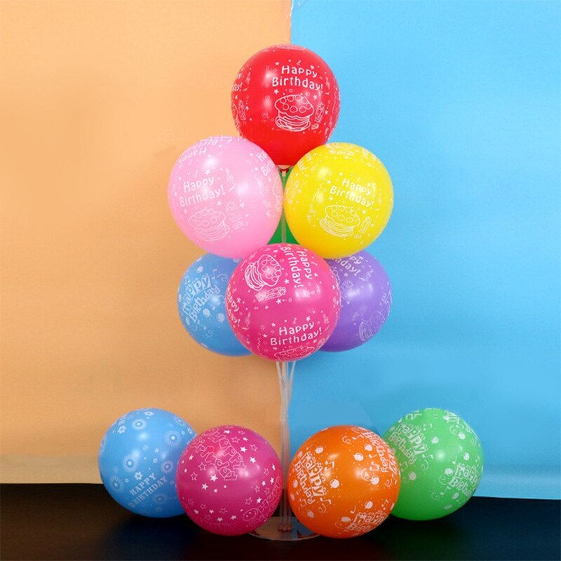 100 Stuks Gelukkige Verjaardag Gedrukt Ballon 12 Inch Fullprint Latex Ballonnen Party Ballonnen Volledige Print In Multicolor