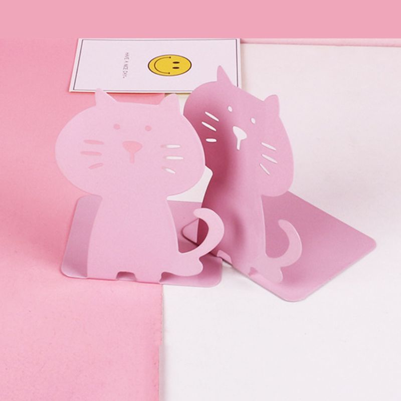 1 Pair Cartoon Animal Bookends Book Stand Support Desktop Office Magazine Organizer Rack Shelf Holder