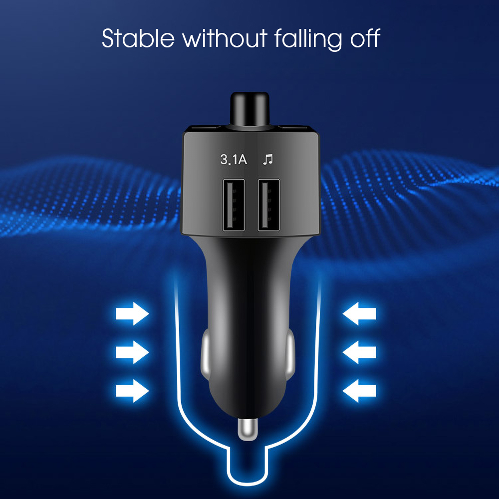 Kebidu auto-kit für  mp3 spieler, freisprecheinrichtung, bluetooth, 5.0 fm sender, dual-usb-autoladegerät, unterstützung für u-disk-musikwiedergabe, fm-modulator