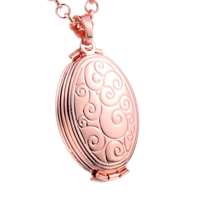 Retro Carved flower Mini Photo locket Pendant Romantic Memory Photo necklace copper Album box necklace Women jewelry