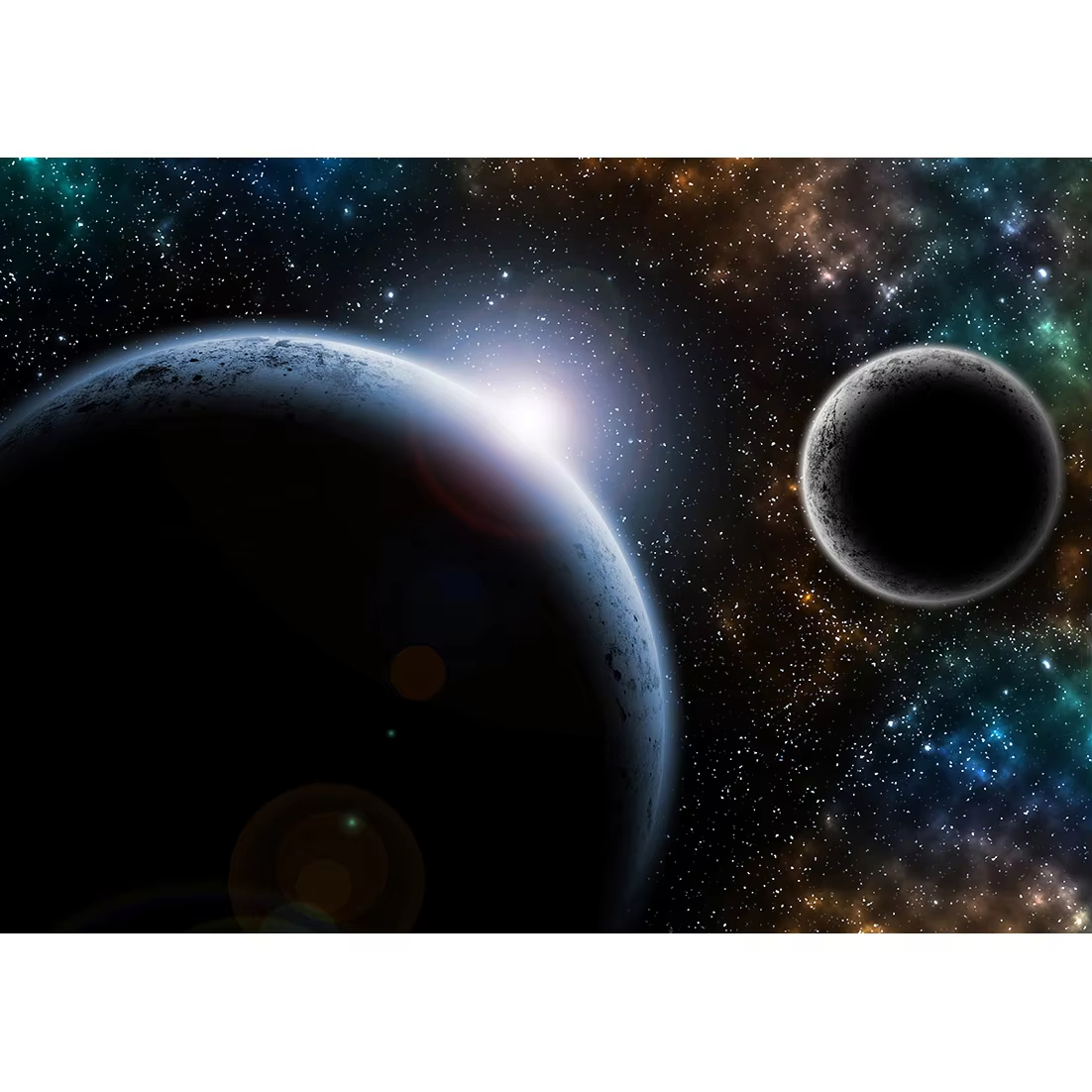 Round Moon Planet Landscape 2000 PCS Jigsaw Puzzles Challenging Family Activity Game for Gameroom Bedroom Decoration