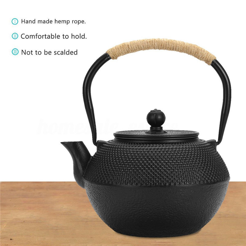 1.2L Japanese Tetsubin Style Iron Tea Pot Kettle Tetsubin Teapot + Strainer