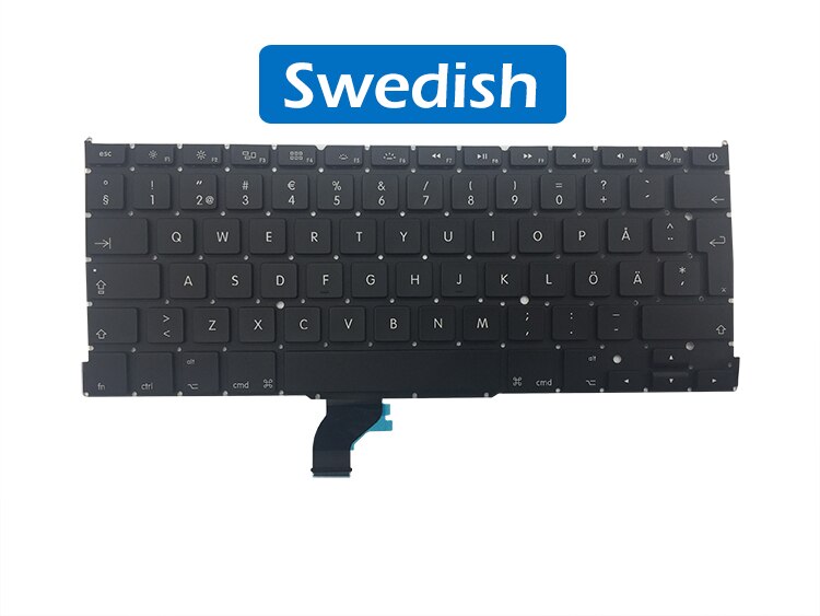 A1502 teclado de repuesto con noruego sueco suizo portugués para Macbook Pro 13 pulgadas Retina Año: Swedish