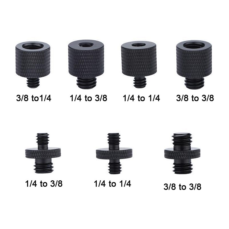 Konverteringsskrue 1/4 to 3/8 tommers gjenger skruemonteringsadapter aluminium kulehode stativ plate skrue for dslr kamera monopod