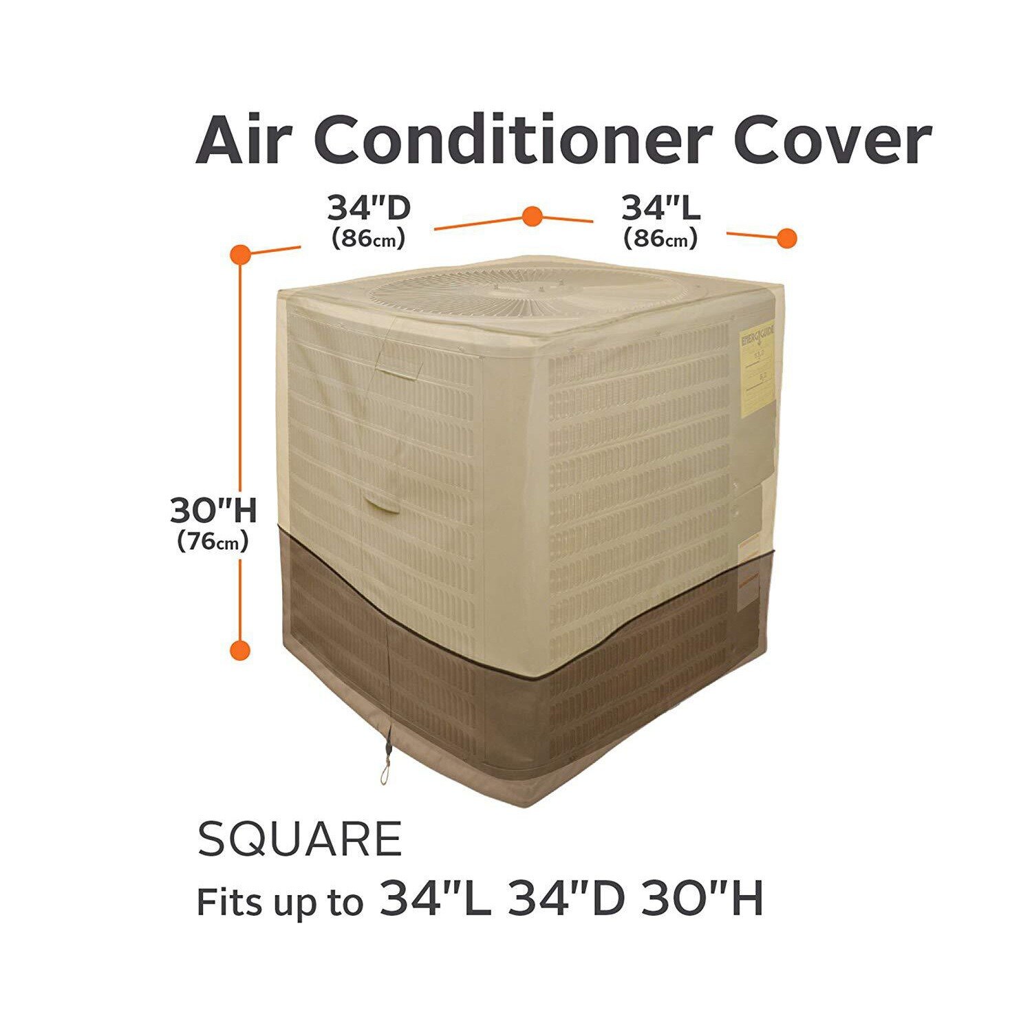 Outdoor Air Conditioner Dust Cover Square/Round Air Conditioner Outer Unit Vertical Air Conditioner Waterproof Protective Cover