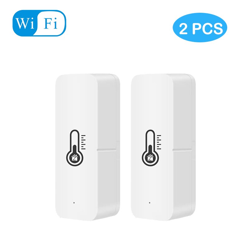 Tuya Smart Wifi / ZigBee Temperature And Humidity Sensor Indoor Hygrometer Controller Monitoring Work With Alexa Google Home: Wifi 2PCS