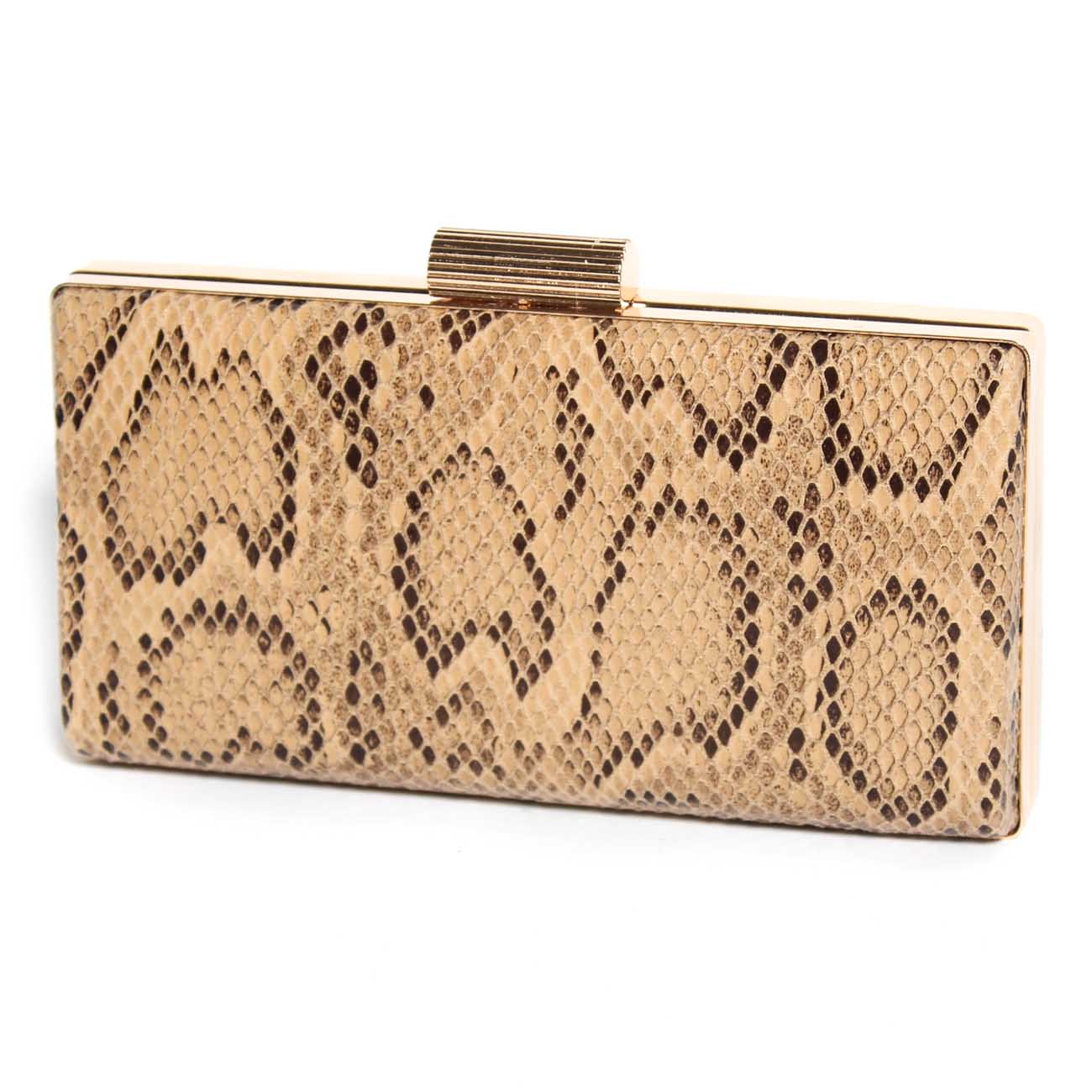 Bolso de para mujer Estampado Serpiente AnimalPrint bolsos de mujer Cadena para Llevarlo Modo Bandolera: Caqui