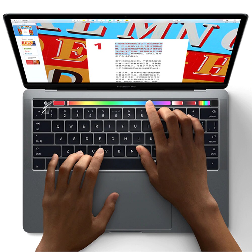 Touchbar folia ochronna naklejka na nowy Macbook zawodowiec 13 15 16 cal dotykowy pasek 2019/2020 zawodowiec A2289 A2251 A2141 A1990 A1707 A1706