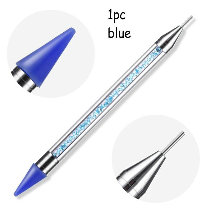 Diy sieraden knutselen strass steentjes edelstenen plukgereedschap nagelkunst stippelpennen harsbedels kristal stippelpen: 1pc kristalblauw