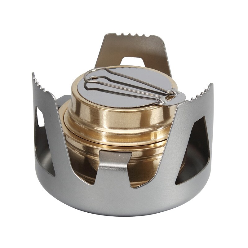 Outdoor Camping Vaporized Liquid Alcohol Pure Copper Burner Portable Alcohol Stove Aluminum Alloy Bracket: Grey