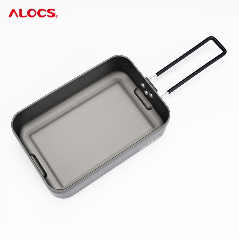 Zestaw obiadowy Alocs na wolnym powietrzu z aluminium, naczynia kempingowe, odporny na ciepło, wielofunkcyjny, przenośny pojemnik na obiad