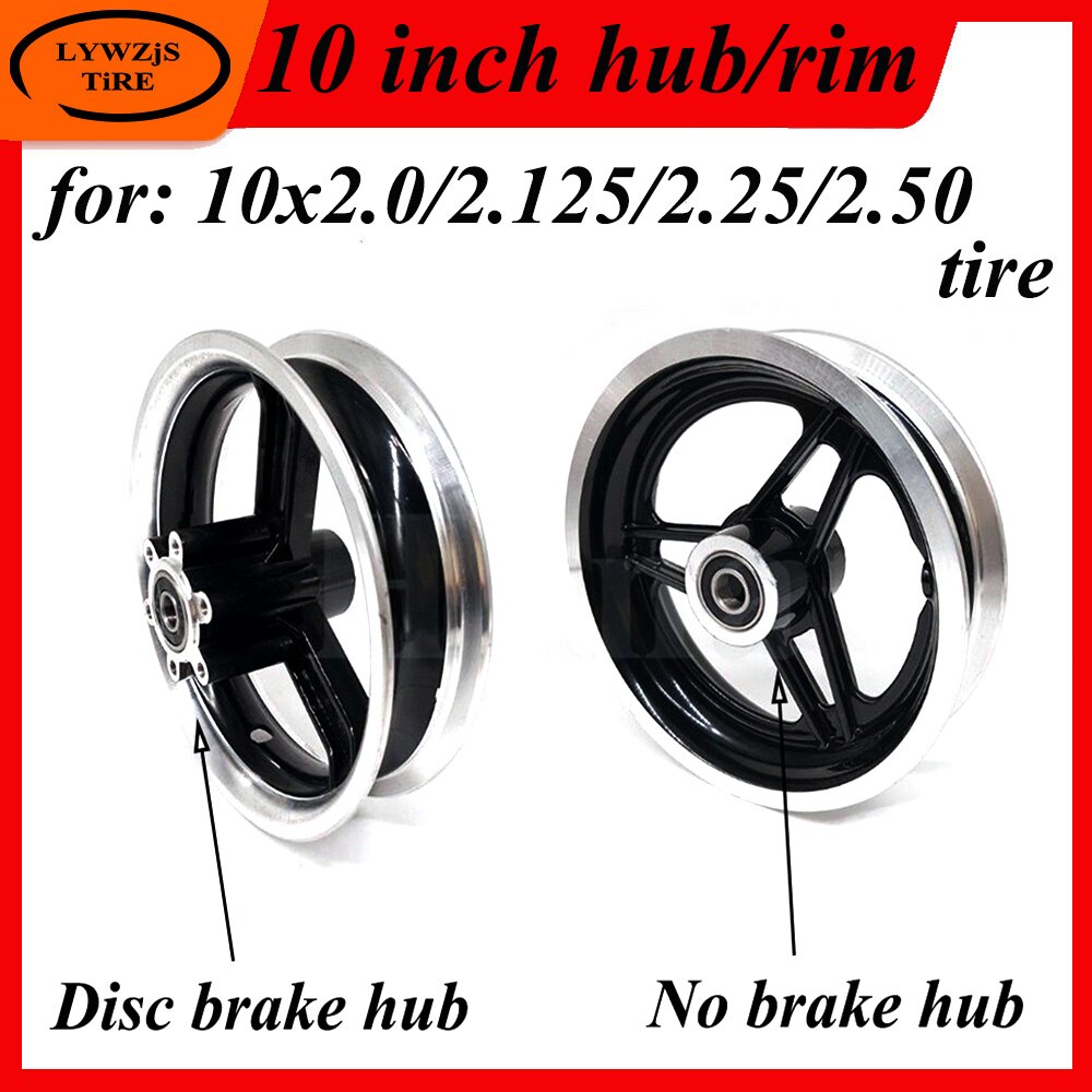 10 Inch Wheel Hub Electric Scooter Aluminum Alloy Disc Brake Wheel Rim for 10x2 10x2.125 10x2.25 10x2.50 Tire Rims