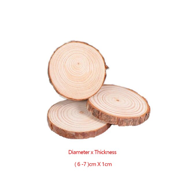 Home Bar Cafe Wooden Decorative Coaster Wedding Party Painting Natural Pine Round Unprocessed Wood Piece Art: 3PCS 6-7cm