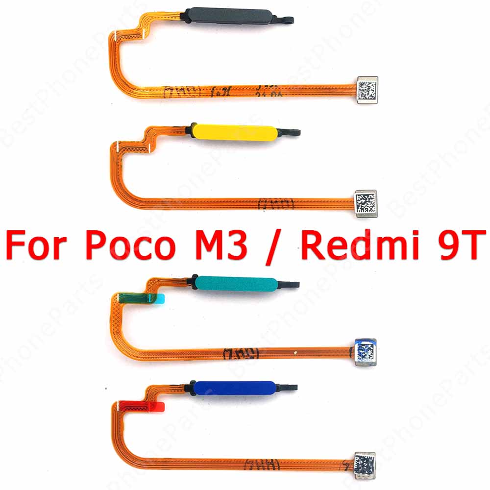 Original Fingerprint for Xiaomi Mi Poco M3 Redmi 9T Finger print sensor home button ribbon flex cable Spare Parts