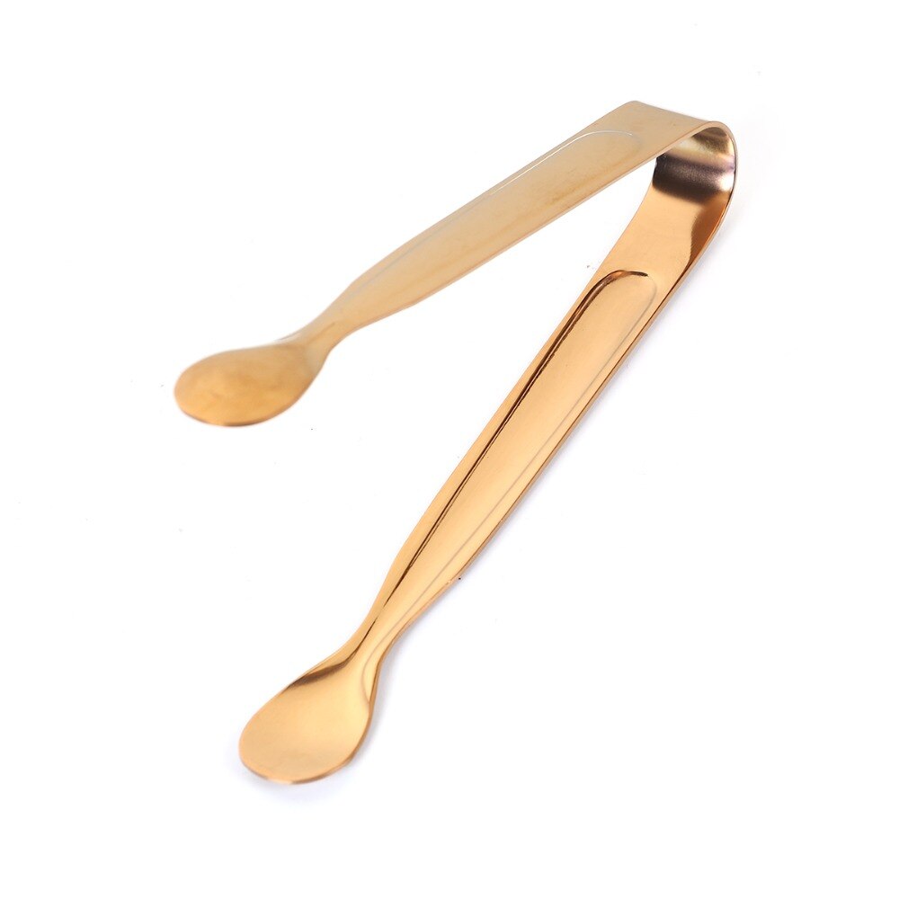 Rose Gold Color Stainless Steel Food Tongs Round Food Steak Clamp Ice Bread Sugar Clip Kitchen Cooking Utensil 10.5*5.5 cm 1 PC
