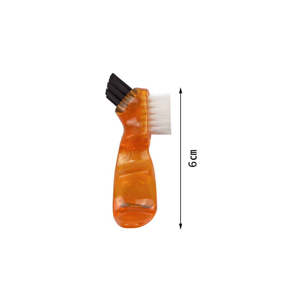 Mini escova de dentes dedicada para dentadura, cabeça dupla, escovas de dentes falsos, escova de limpeza de goma, portátil, escova dupla face