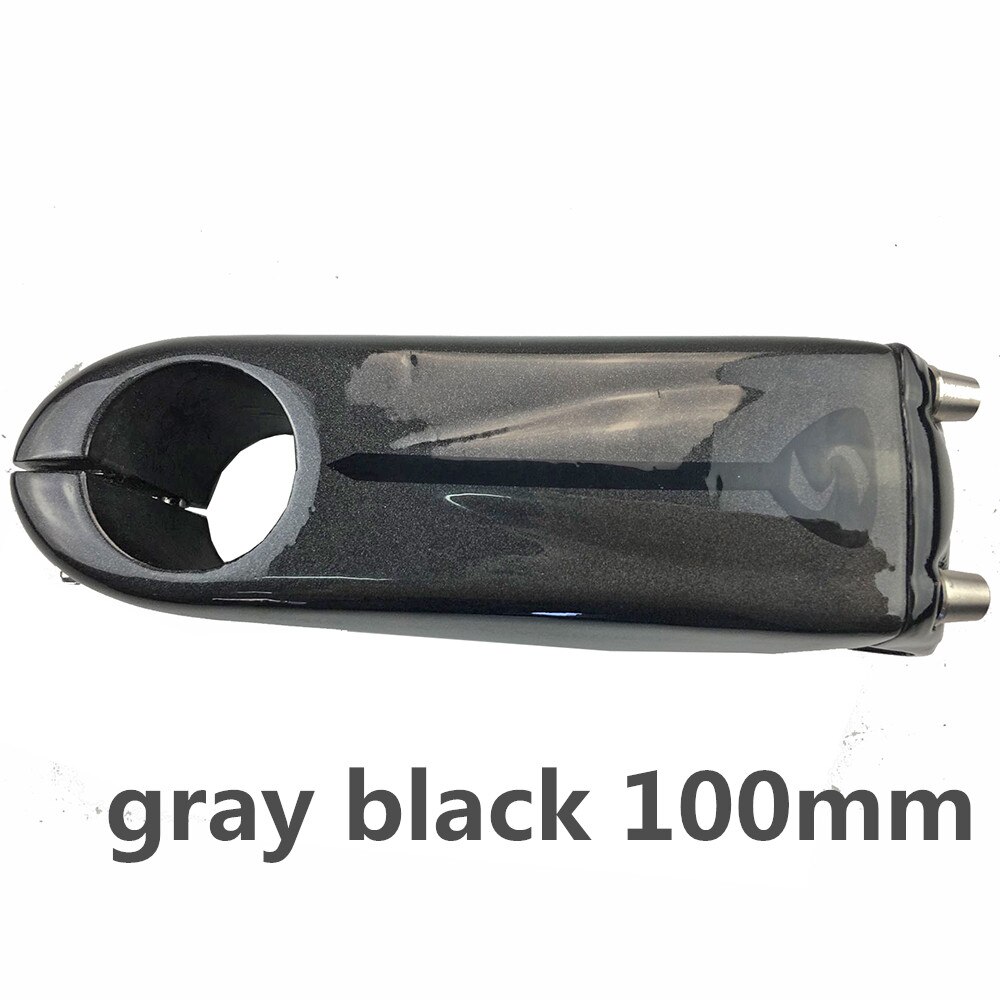 Carbon frempind sport underholdning cykling cykel dele cykel frempind cykel tilbehør 80/90/100/110mm 28.6mm 3k glans 6 grader: Grå sort 100mm