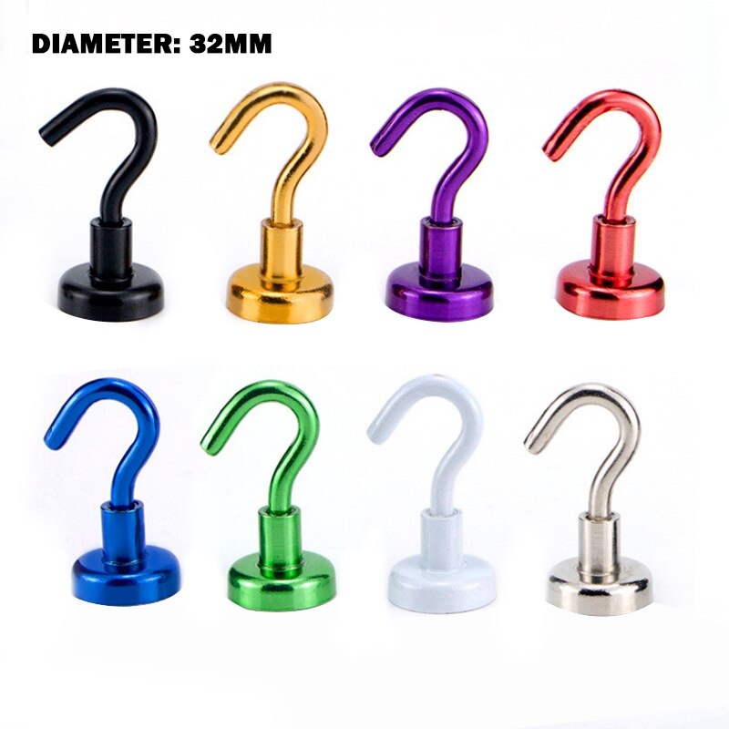 1/8Pcs Super Strong Magnetic Hooks Hanger Magic Wall Door Hook Strong Mini Heavy Duty Hook Holder For Home Storage Organization: KNE32 8Pcs