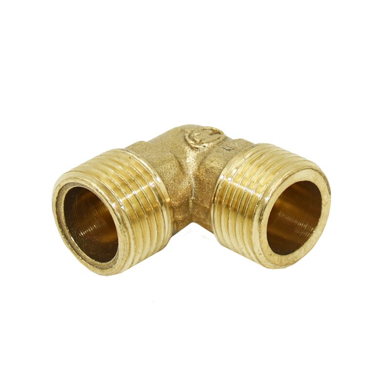 Brass 1/2" 3/4" elbow connection copper metal threaded water pipe connector knee elbow 90 degrees hose repair adapter 1pcs: 1I2