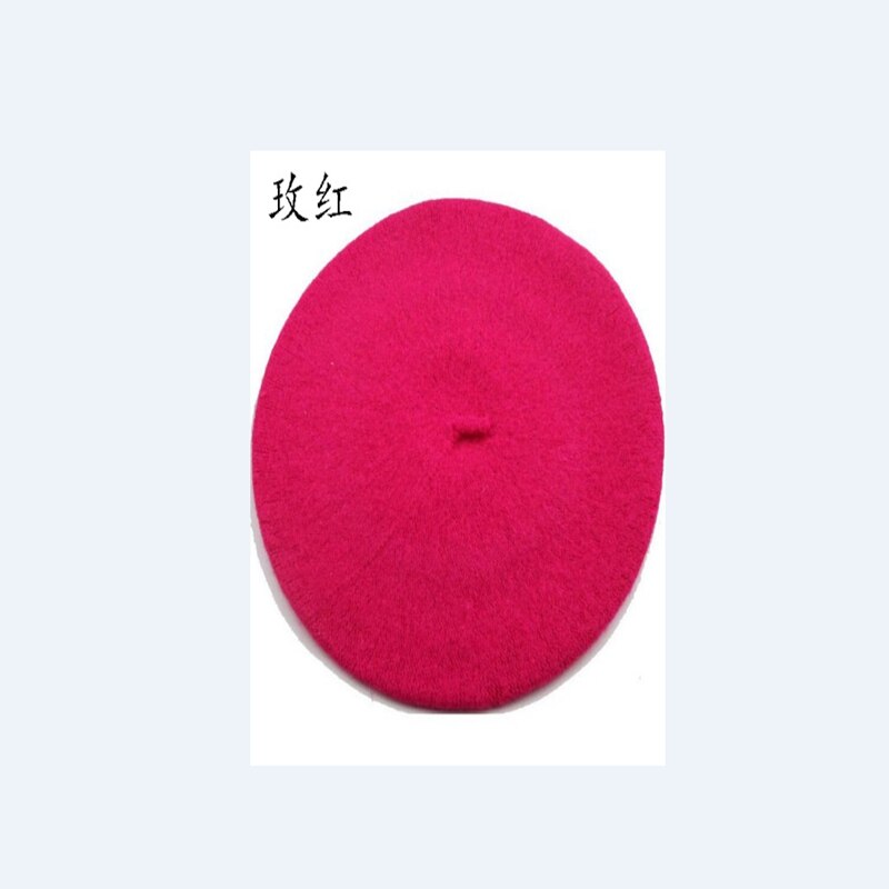 Dam ullbaskermössa varm vintermössa fransk konstnär vintage enfärgade baskerhattar enfärgad dam vinterkepsar: K