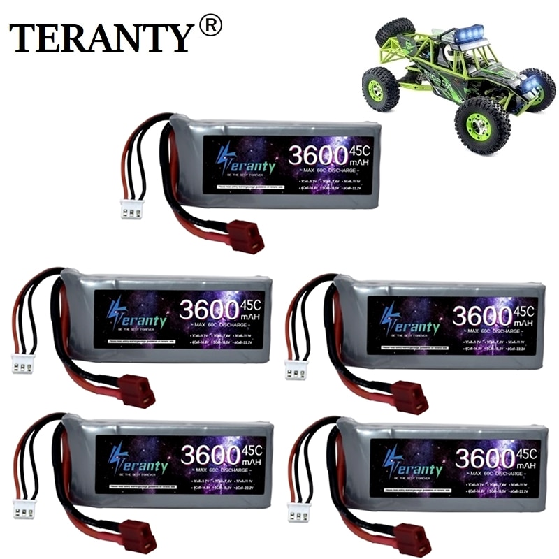 Batteria Lipo ad alta potenza per auto RC 7.4V 3600mAh Max 60C per Wltoys 12428 12423 RC aggiornamento auto parte 2s 7.4v batteria per feiyue 03 Q39