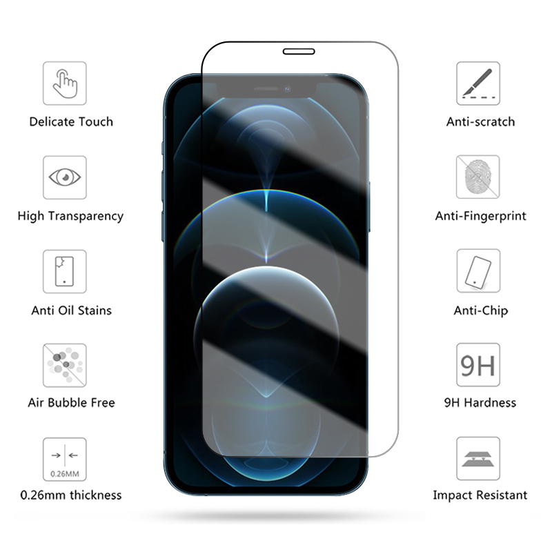 4in1 Screen Glas Voor Iphone 12 11 Pro Max 12 11 Se Screen Protector Voor Iphone 12 Mini 7 8 6 Plus Xr Xs Max X Xs Glas