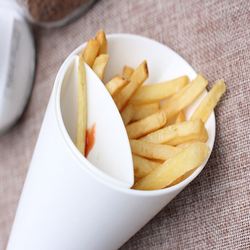 Self Stand 2 In 1 French Fry Cone With Dipping Cup Potato Tool Tableware French Fries Chip Potato Chip Cone Holder Gadgets