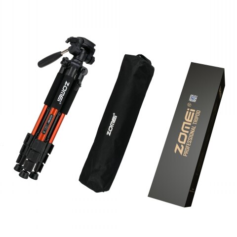 ZOMEI Q111 Aluminium Professionelle tragbar Reisen Aluminium Kamera Stativ &Ampere; Pfanne Kopf für SLR DSLR Digitalkamera: Orange