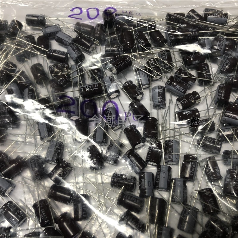 NICHICON – condensateur électrolytique PW 63V 47UF, 8x100mm, haute fréquence, longue durée de vie, pièces