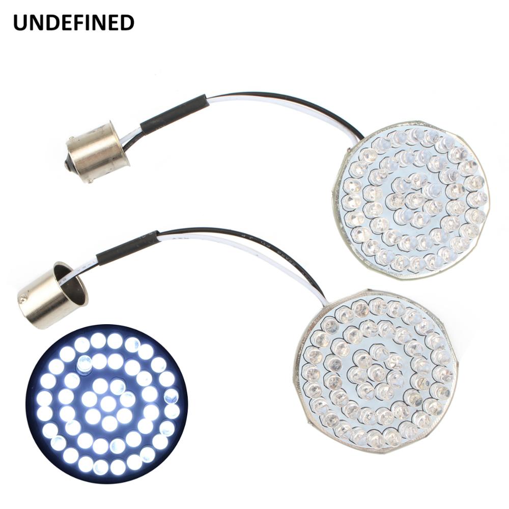 Bullet Style Turn Signal Indicator Lights 1156 LED 2" Inserts Lamp For Harley Touring Road Glide CVO Softail Dyna Sportster XL