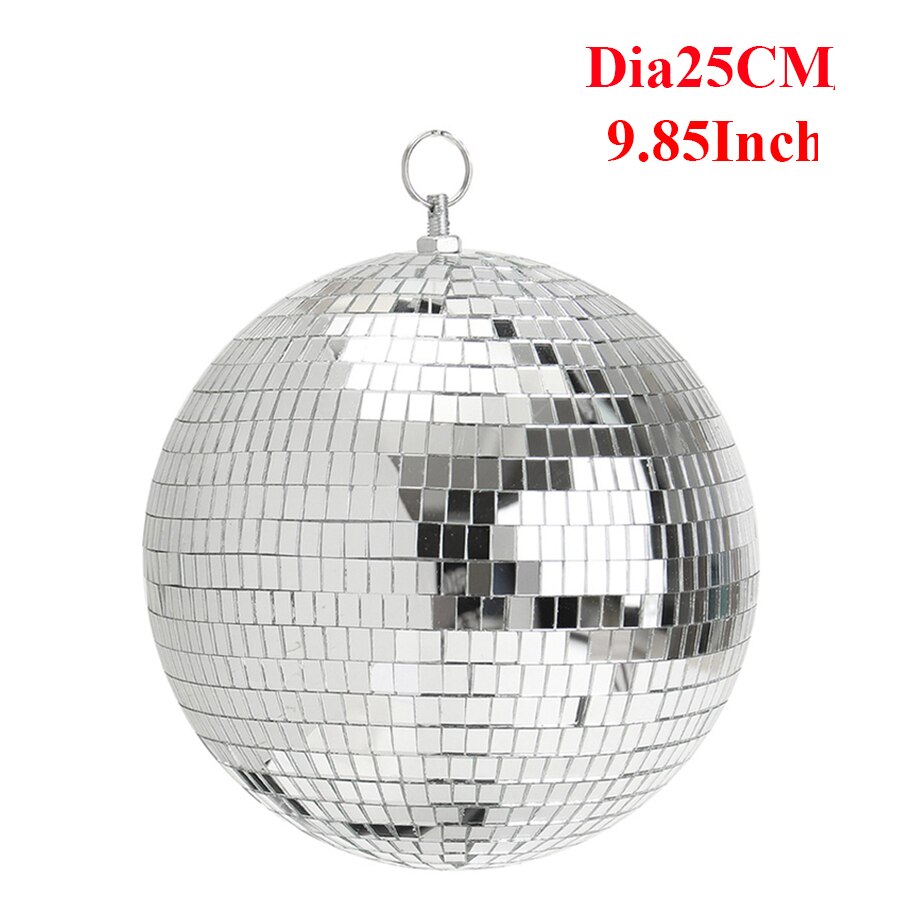 Thrisdar dia 25cm 30cm glas roterende diskospejlkugle kommerciel fest reflekterende hængende diskokugle scene effekt lys: Diameter 25cm