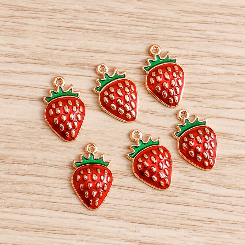 10 pçs/lote Esmalte Encantos para Brincos Pingentes Colares Fruta Morango Abacaxi Banana Laranja Encantos Artesanais Fazer Jóias: Arma preta folheada