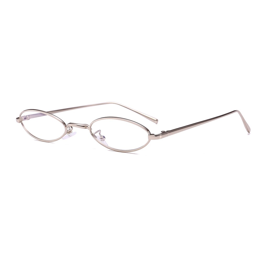 Gafas de sol pequeñas Steampunk Vintage para hombre y mujer, anteojos de sol pequeños con marco de aleación, adorables, Mini gafas ovaladas, protección UV400: transparent