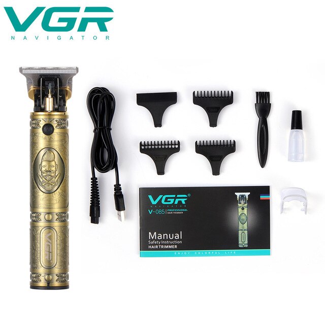 VGR V-085 hair clipper T-type retro oil head USB rechargeable electric hair clipper engraving men's hair clipper hair trimmer: V-058
