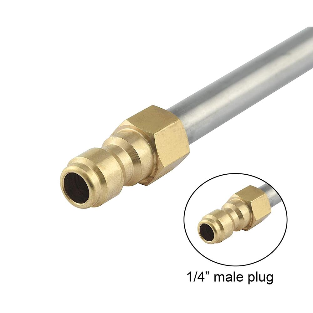 Pressure Washer Extension Wand With 1/4" Quick Connector Lance Spear With Curved Head Rod